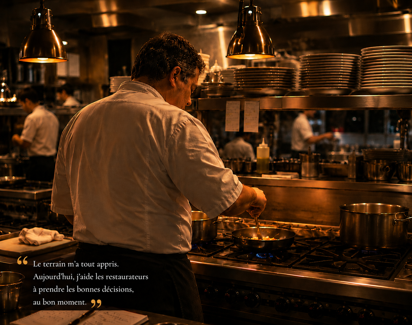 Florian Domecq en cuisine — 20 ans d'expérience terrain en restauration